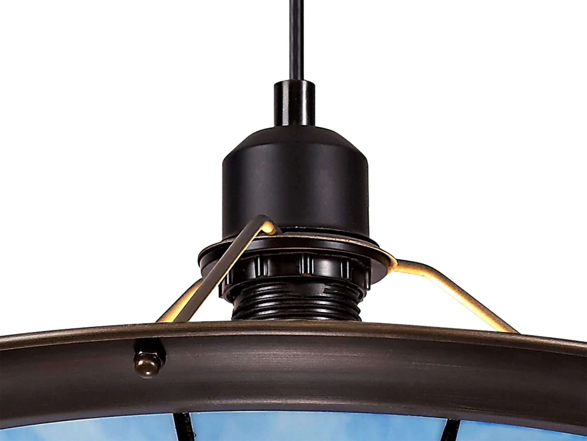 Spectra 1 Light Pendant E27 With 35cm Tiffany Shade, Beige, Green, Grey, Red, Rich, Blue - Image 6
