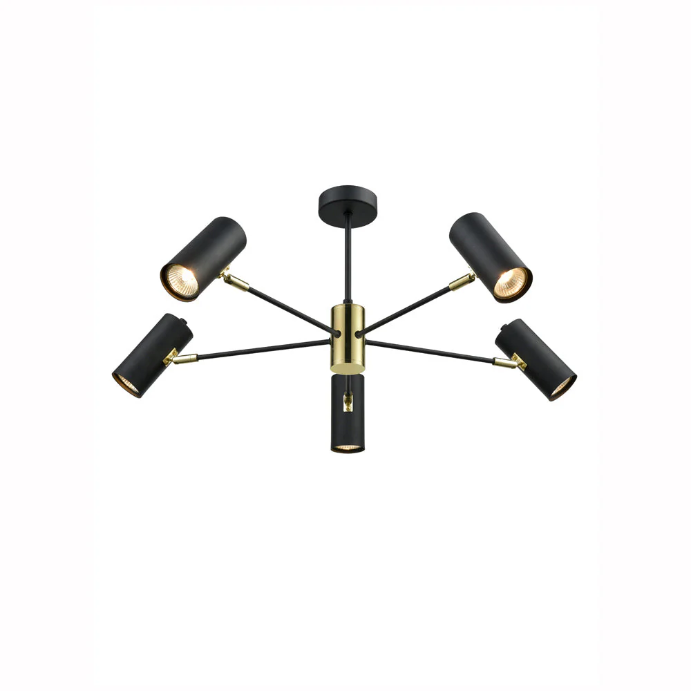 Spectre 3/5Lt Flush Light -  Black & Gold Finish - Image 2