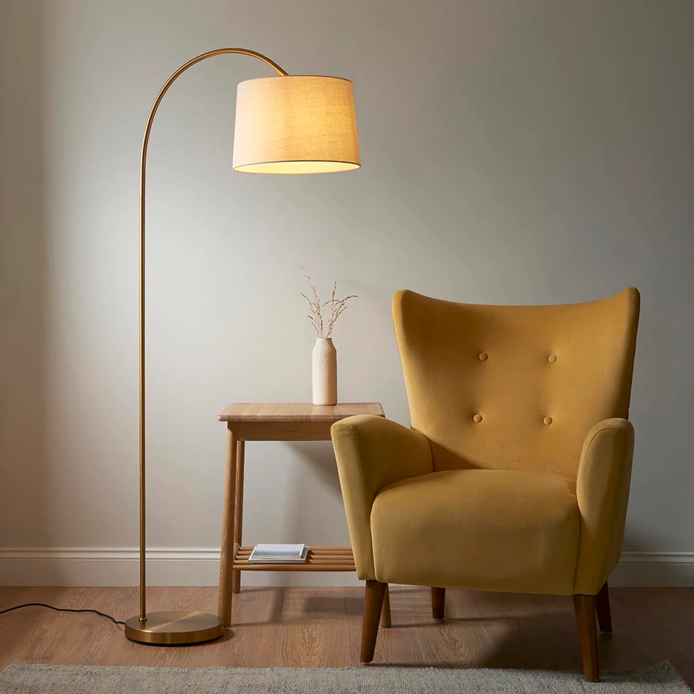 Spica Floor Lamp - Brass Finish E27 - Image 3