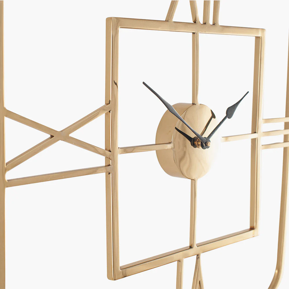 Square Wall Clock - Gold Metal Finish - Image 3