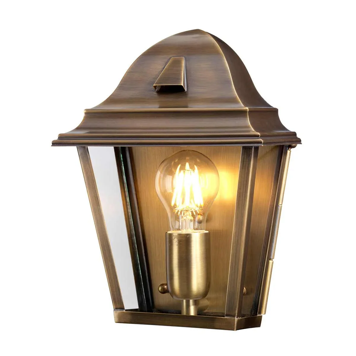 St James 1 Light Outdoor Wall Lantern - Aged Brass E27 IP44 - Image 2