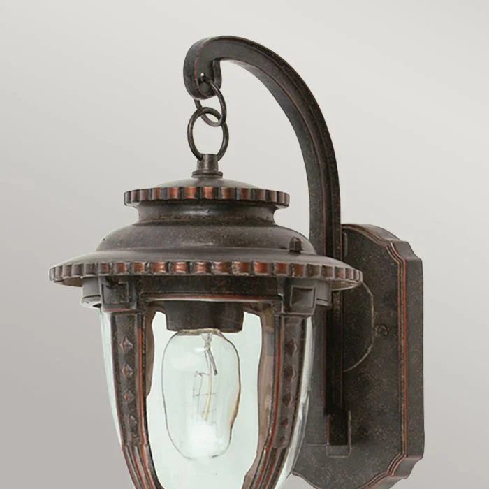 St Louis 1 Light Outdoor Lantern - Weathered Bronze E27 IP44 - Image 2