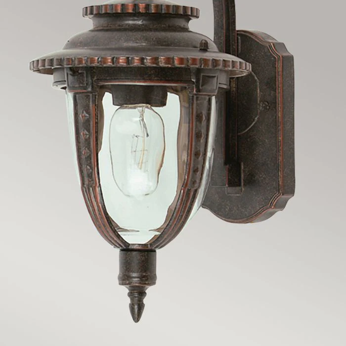 St Louis 1 Light Outdoor Lantern - Weathered Bronze E27 IP44 - Image 3