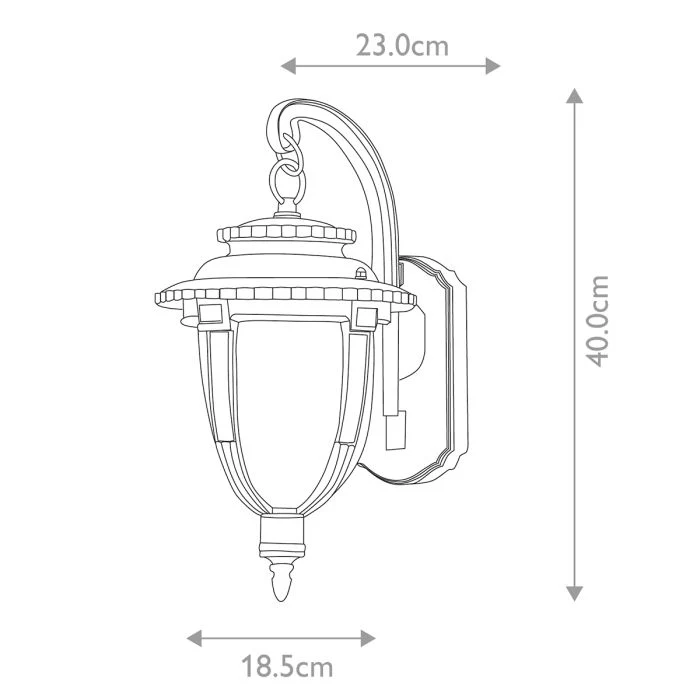 St Louis 1 Light Outdoor Lantern - Weathered Bronze E27 IP44 - Image 4