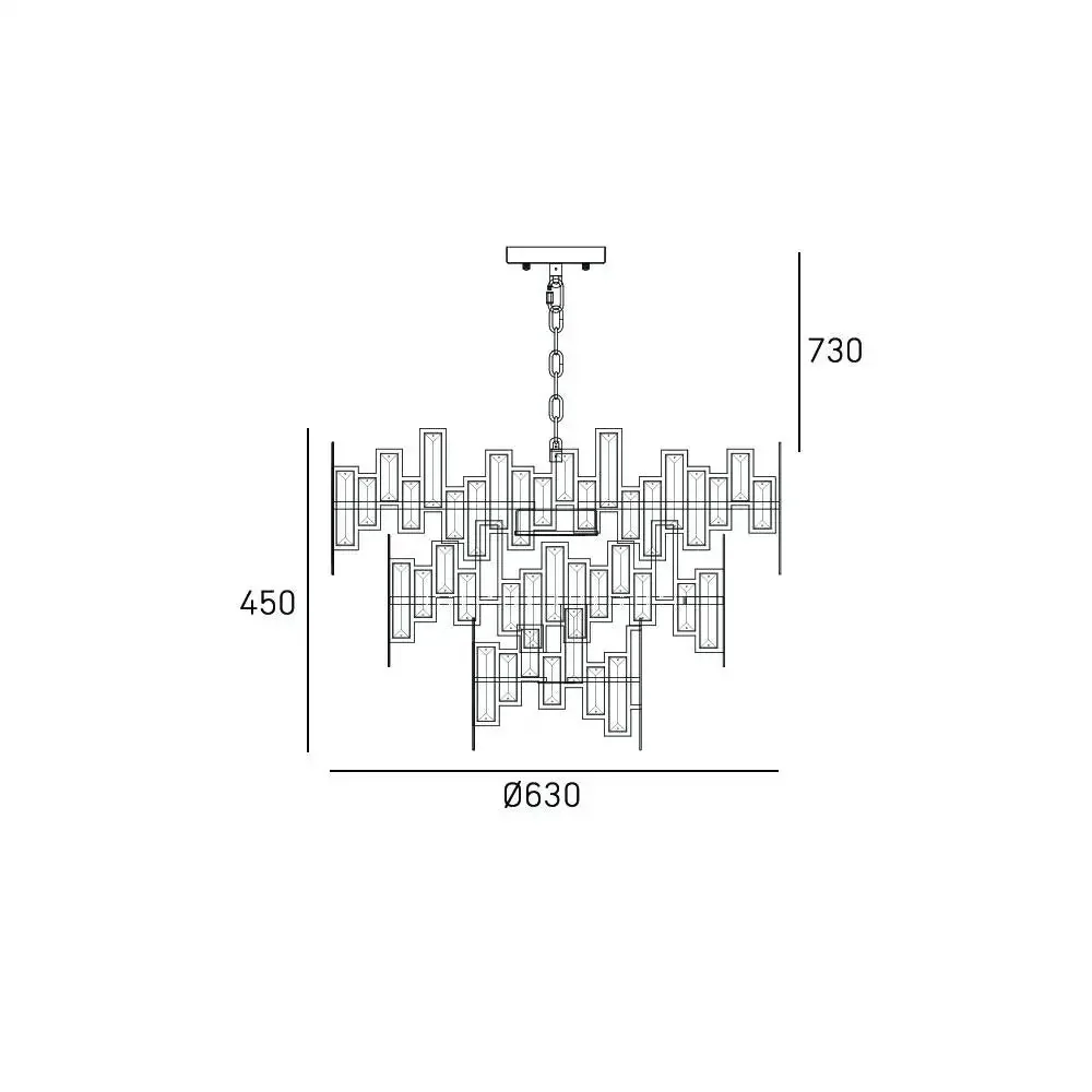 St Petersburg 9Lt Crystal Centre Ceiling Light - Champagne Finish - Image 7