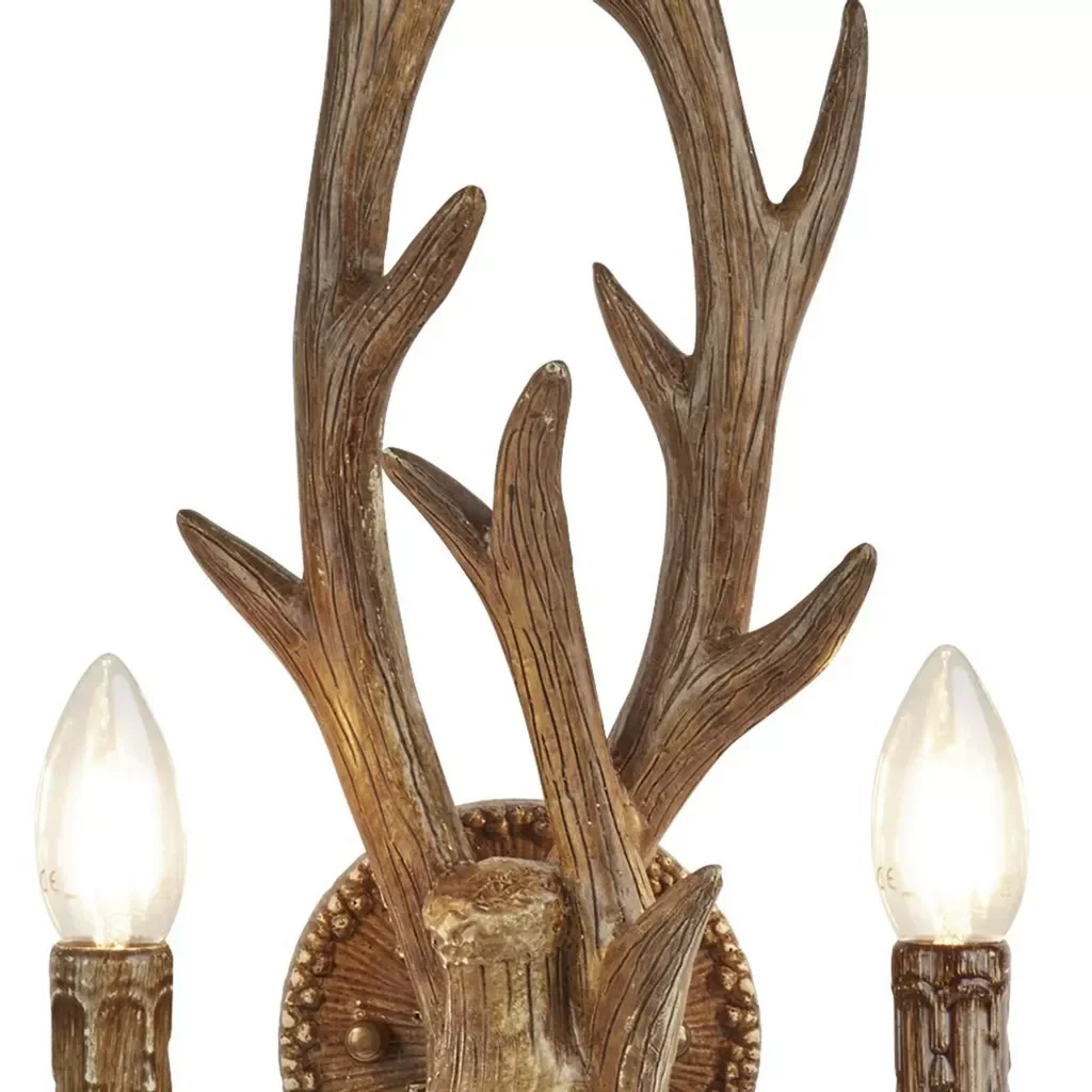 Stag 2Lt Wall Light - Brown Resin - Image 2