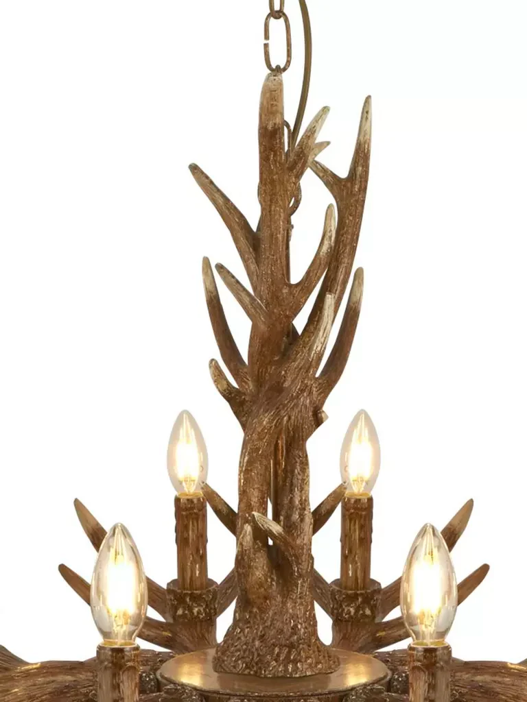 Stag 6Lt/12Lt Chandelier- Brown Resin - Image 10