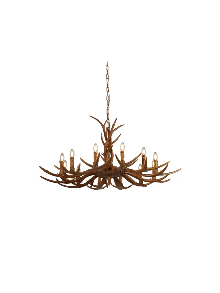 Stag 6Lt/12Lt Chandelier- Brown Resin - Image 2