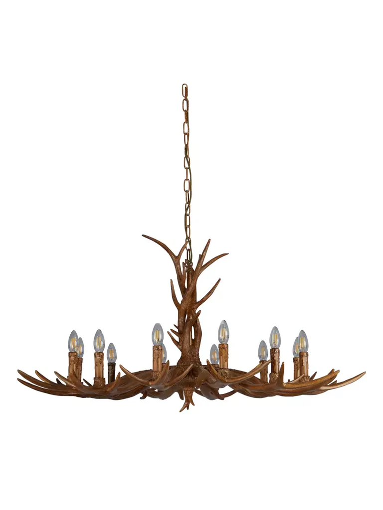 Stag 6Lt/12Lt Chandelier- Brown Resin - Image 9