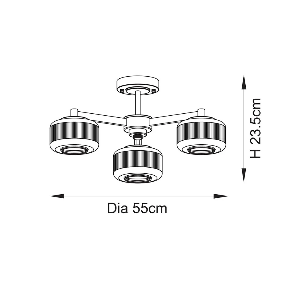 Sorrell 3lt Semi Flush Ceiling Light - Image 6
