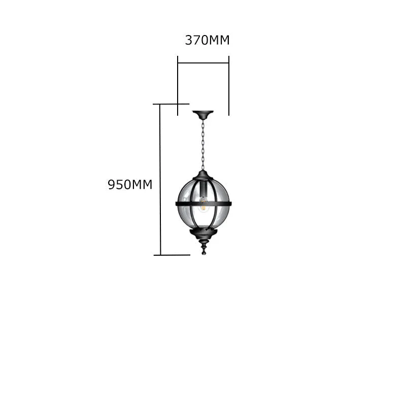 Stanhope Victorian globe Outdoor Pendant - Cast Iron - Image 9