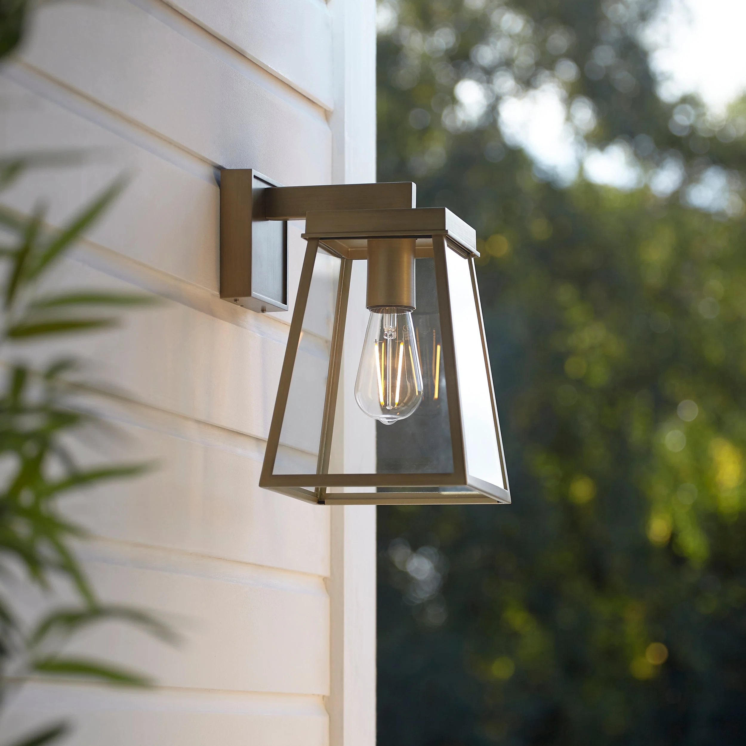 Stanley Outdoor Wall Light - Matt Black / Brushed Gold - Image 11