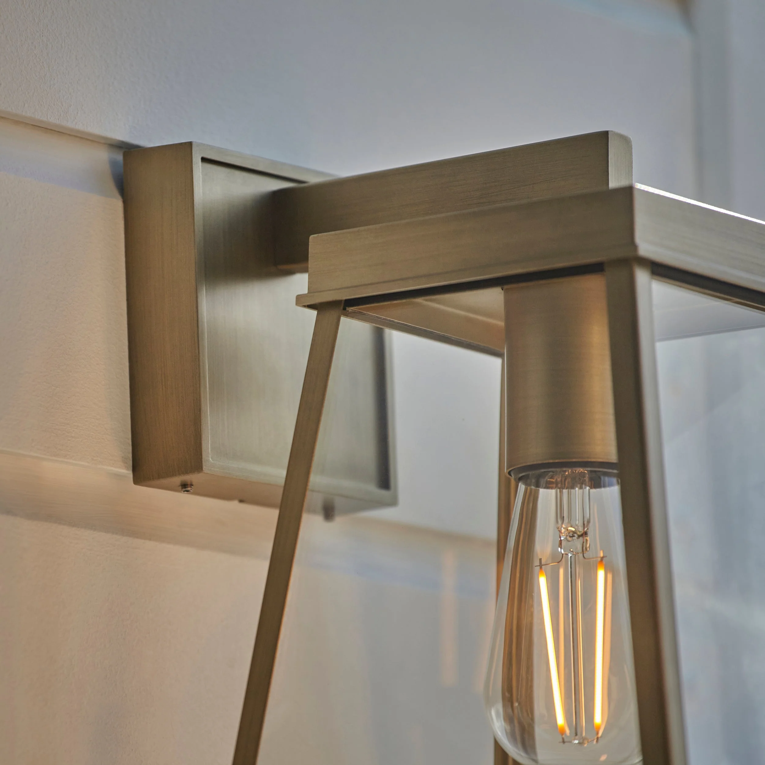 Stanley Outdoor Wall Light - Matt Black / Brushed Gold - Image 12