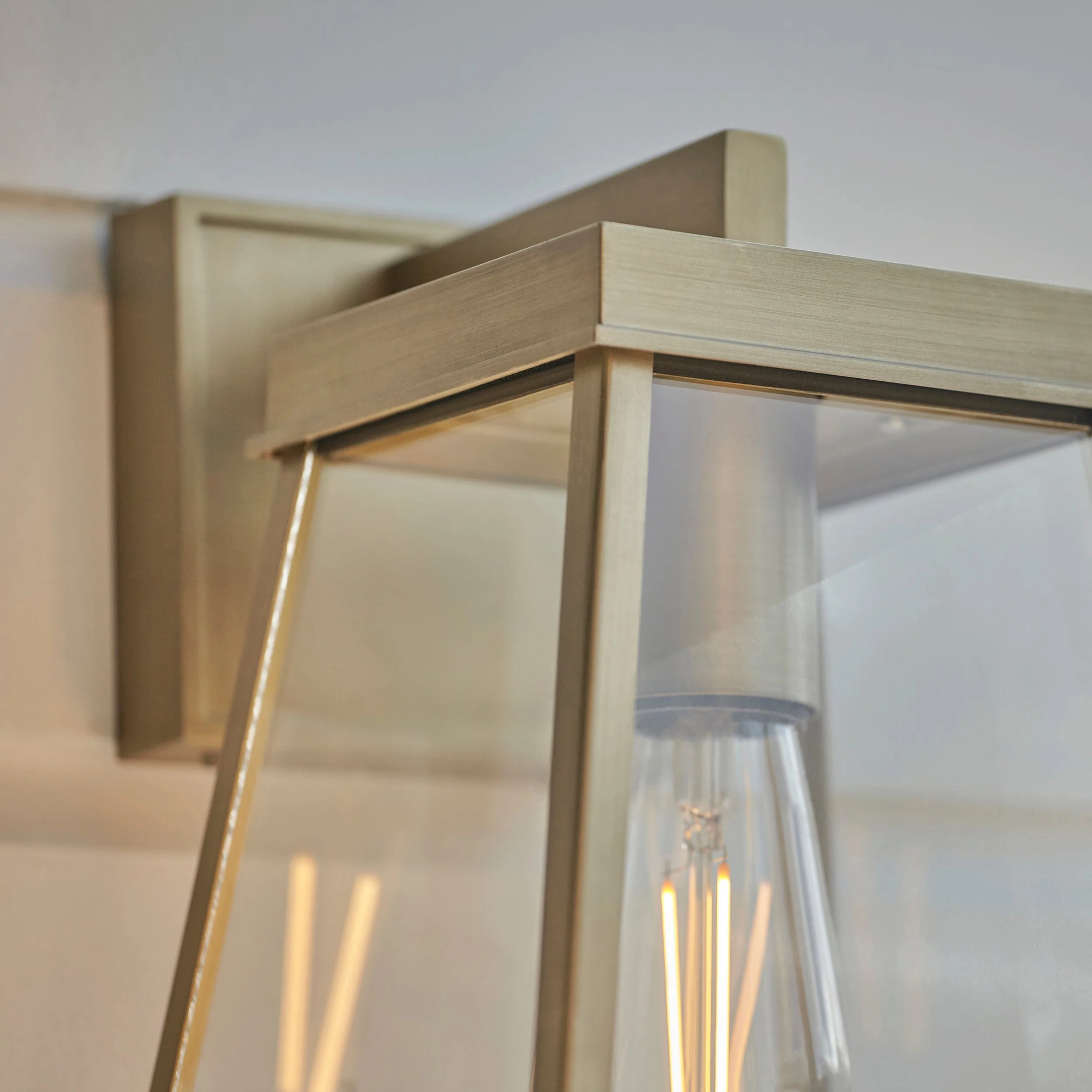 Stanley Outdoor Wall Light - Matt Black / Brushed Gold - Image 13