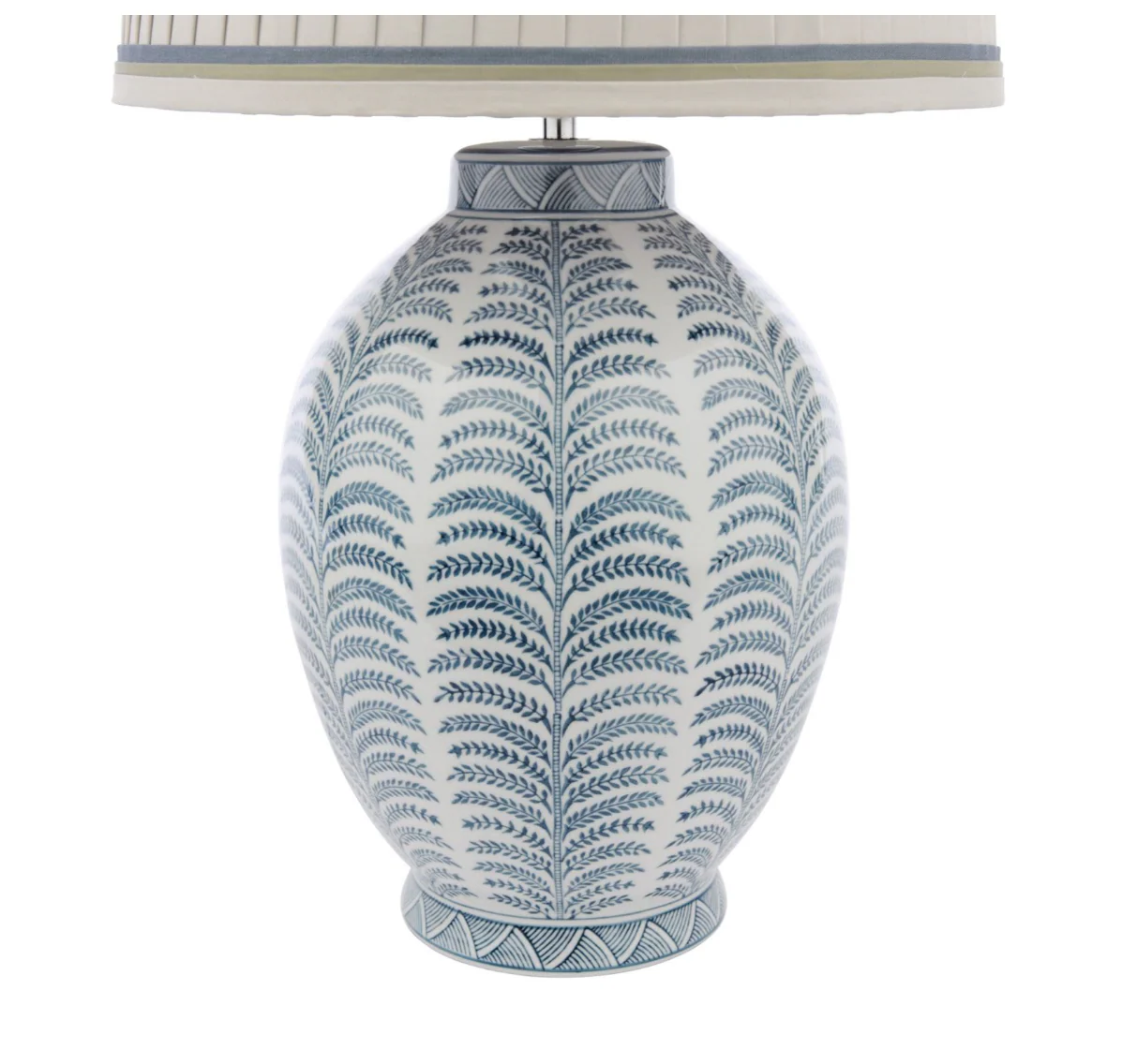 Stannard Table Lamp- Blue Ceramic With Shade - Image 3
