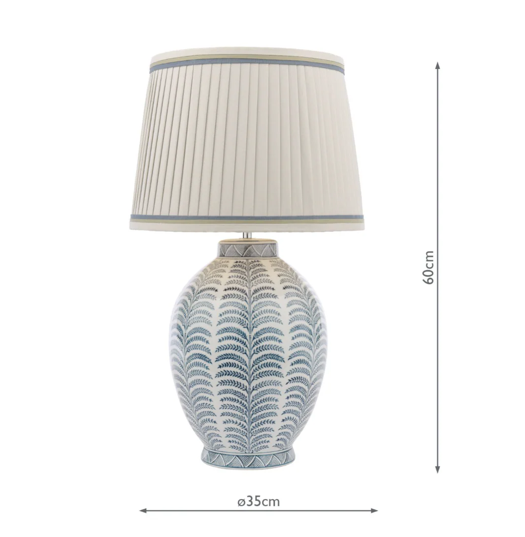 Stannard Table Lamp- Blue Ceramic With Shade - Image 5