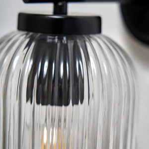 Stanton Ribbed Glass Outdoor Wall Light - Image 3