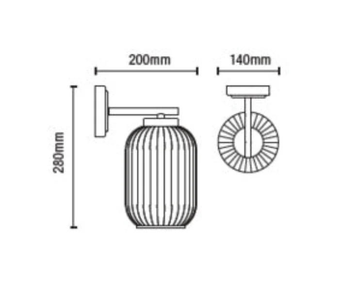 Stanton Ribbed Glass Outdoor Wall Light - Image 4