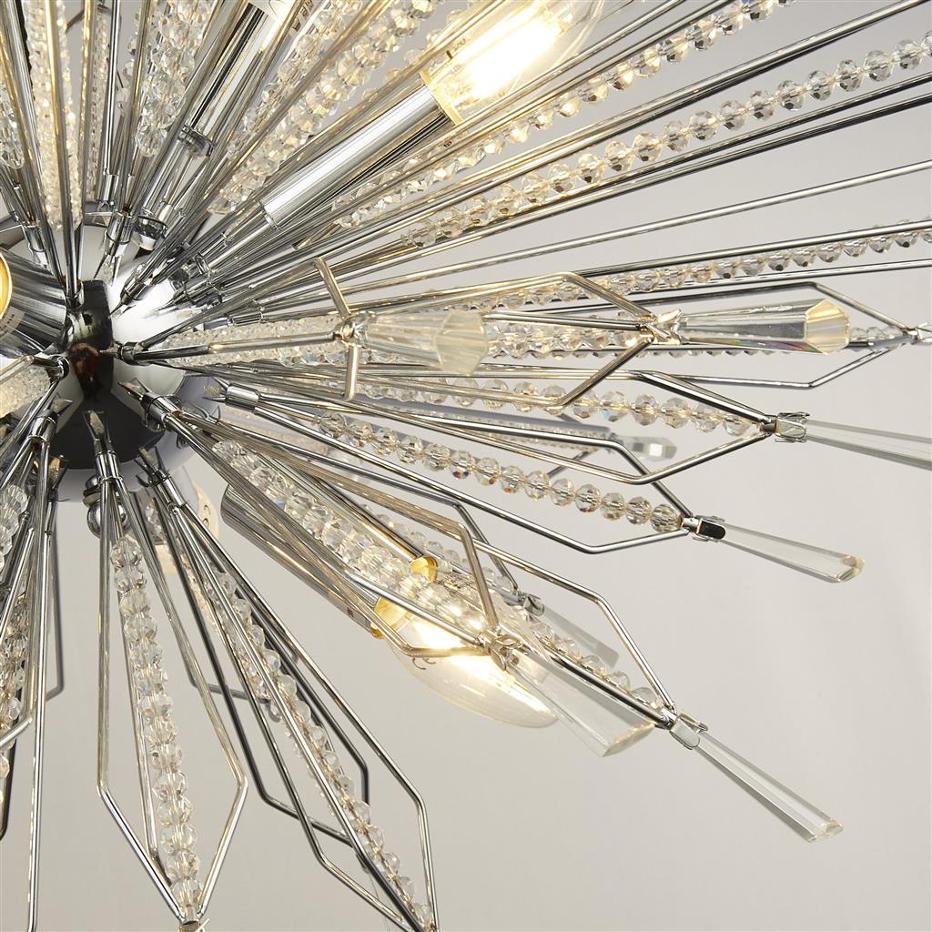Starburst 8/10Lt Ceiling Crystal Ceiling Light - Chrome & Glass - Image 2