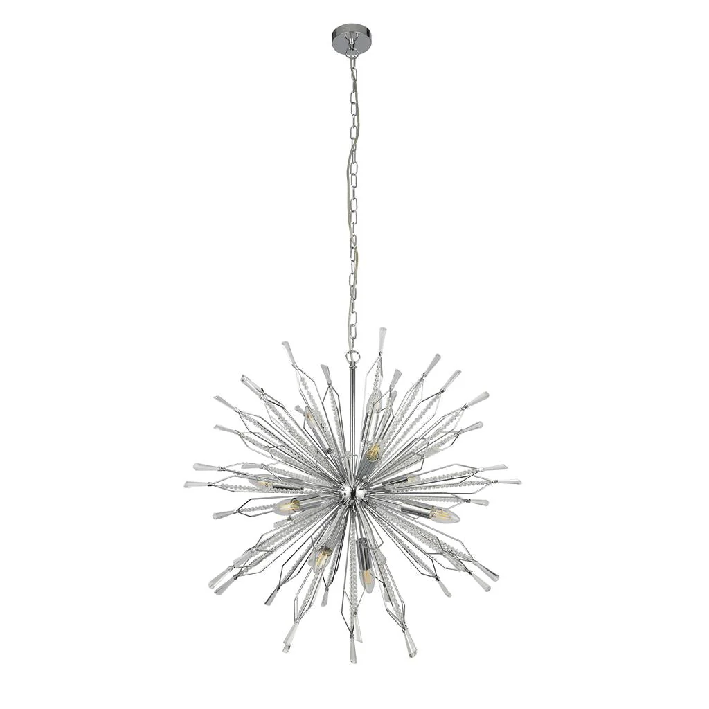 Starburst 8/10Lt Ceiling Crystal Ceiling Light - Chrome & Glass - Image 4