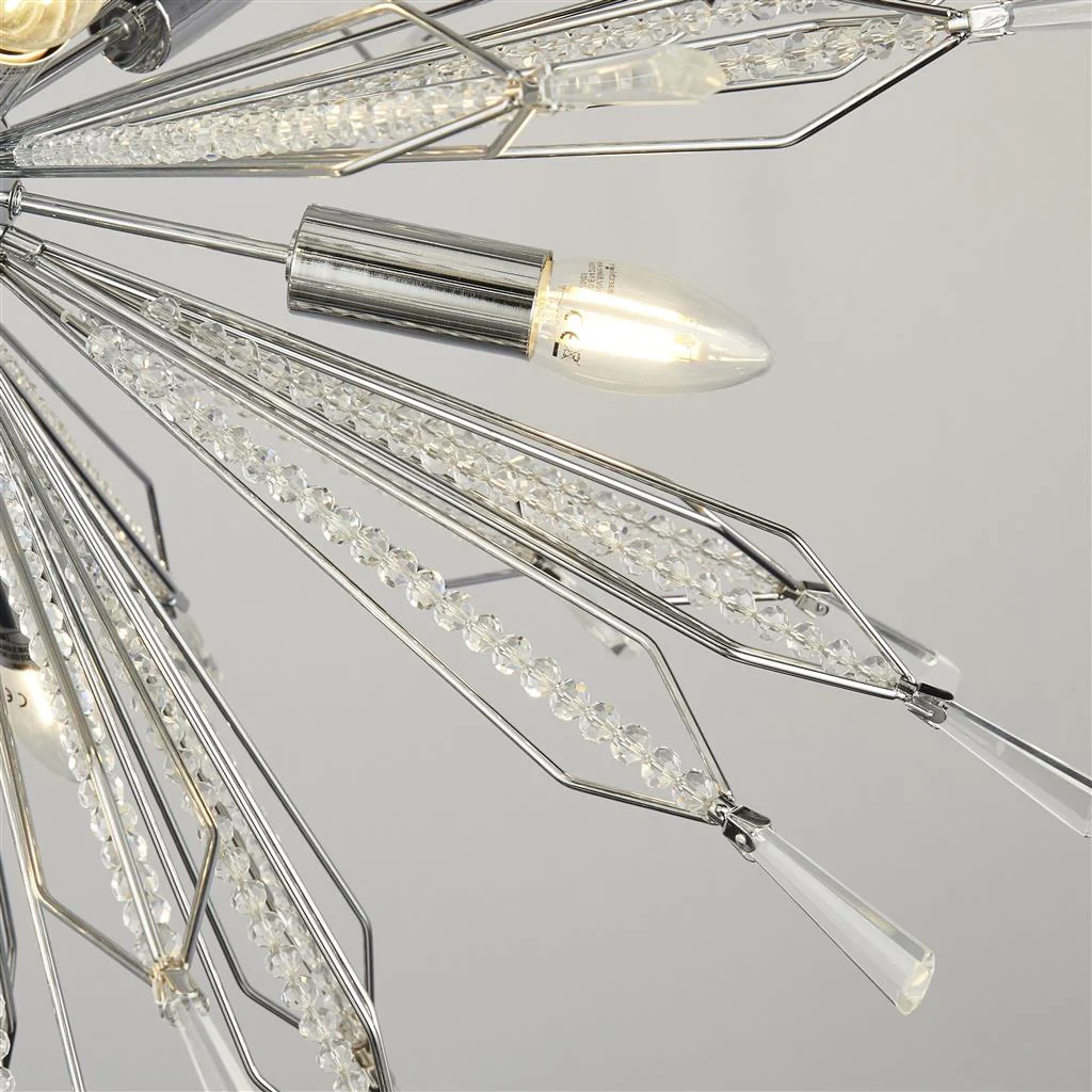 Starburst 8/10Lt Ceiling Crystal Ceiling Light - Chrome & Glass - Image 5