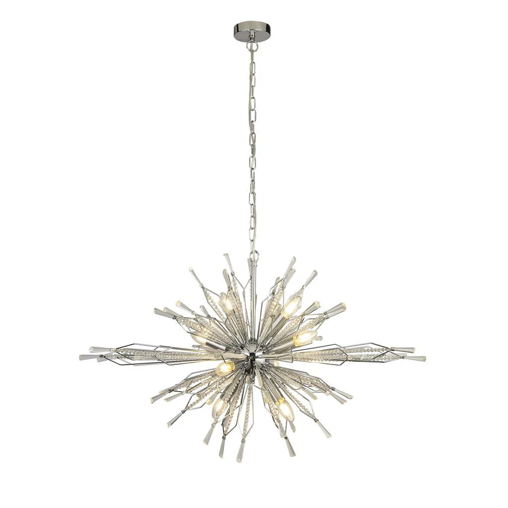 Starburst 8/10Lt Ceiling Crystal Ceiling Light - Chrome & Glass - Image 7