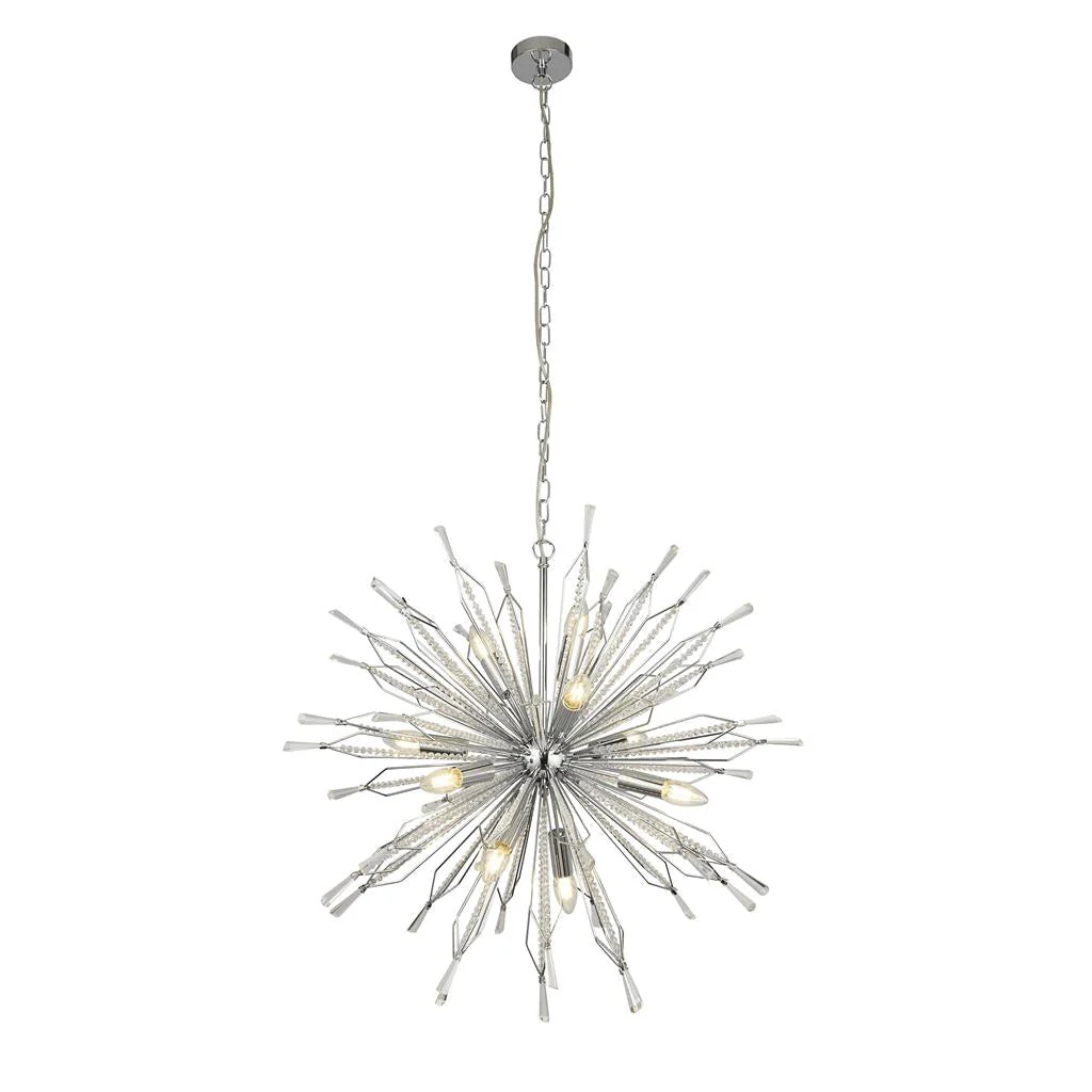 Starburst 8/10Lt Ceiling Crystal Ceiling Light - Chrome & Glass - Image 8