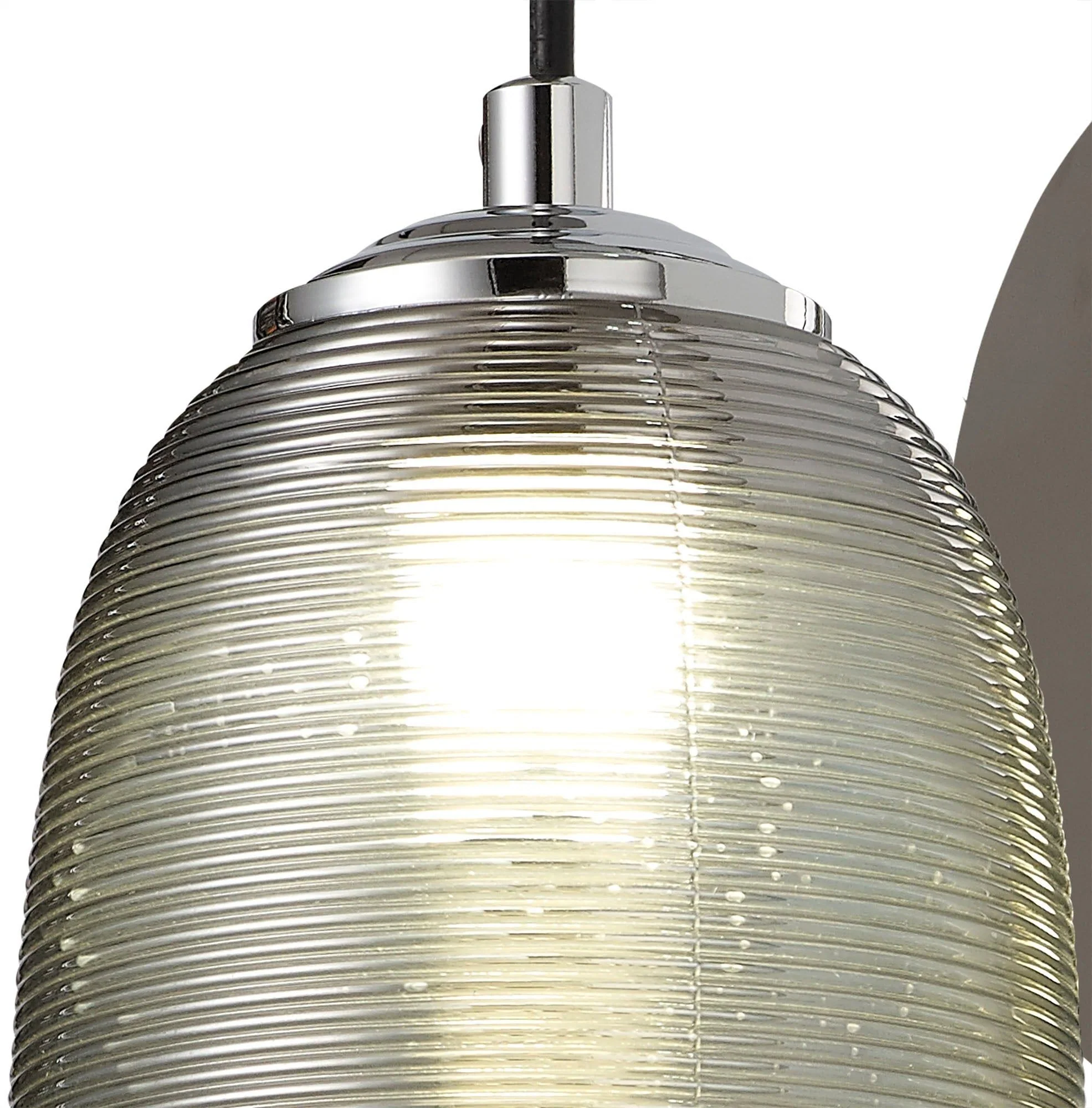 Stardust Switched Wall Lamp, 1 x 6W LED, 4000K, 720lm, Polished Chrome/Black With Champagne Glass, 3yrs Warranty - Image 5