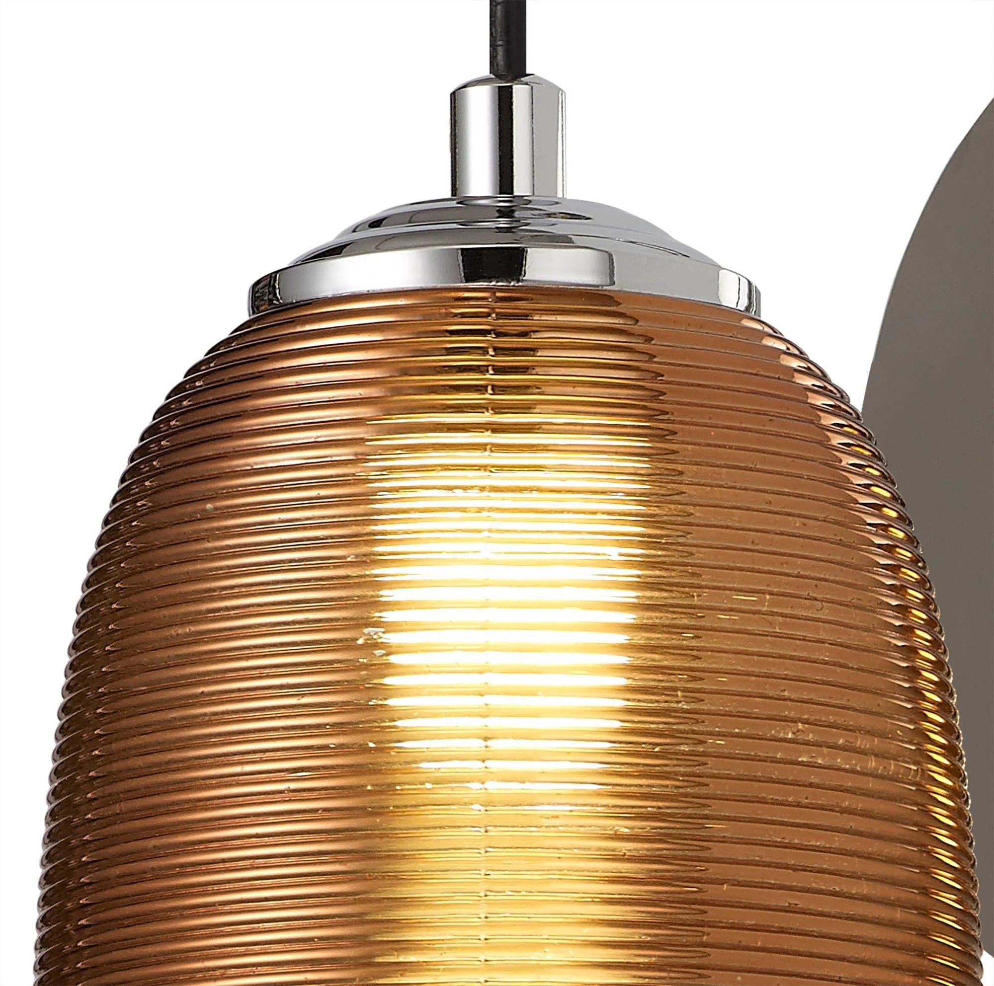 Stardust Switched Wall Lamp, 1 x 6W LED, 4000K, 720lm, Polished Chrome/Black With Champagne Glass, 3yrs Warranty - Image 7
