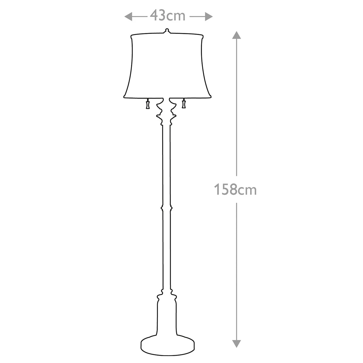 Stateroom 2 Light Floor Lamp - Antique Nickel/Bali Brass with True White Shade E27 - Image 10