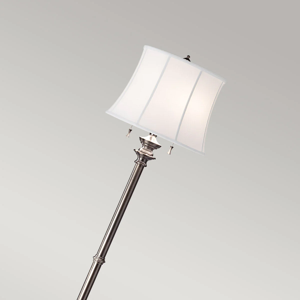 Stateroom 2 Light Floor Lamp - Antique Nickel/Bali Brass with True White Shade E27 - Image 3