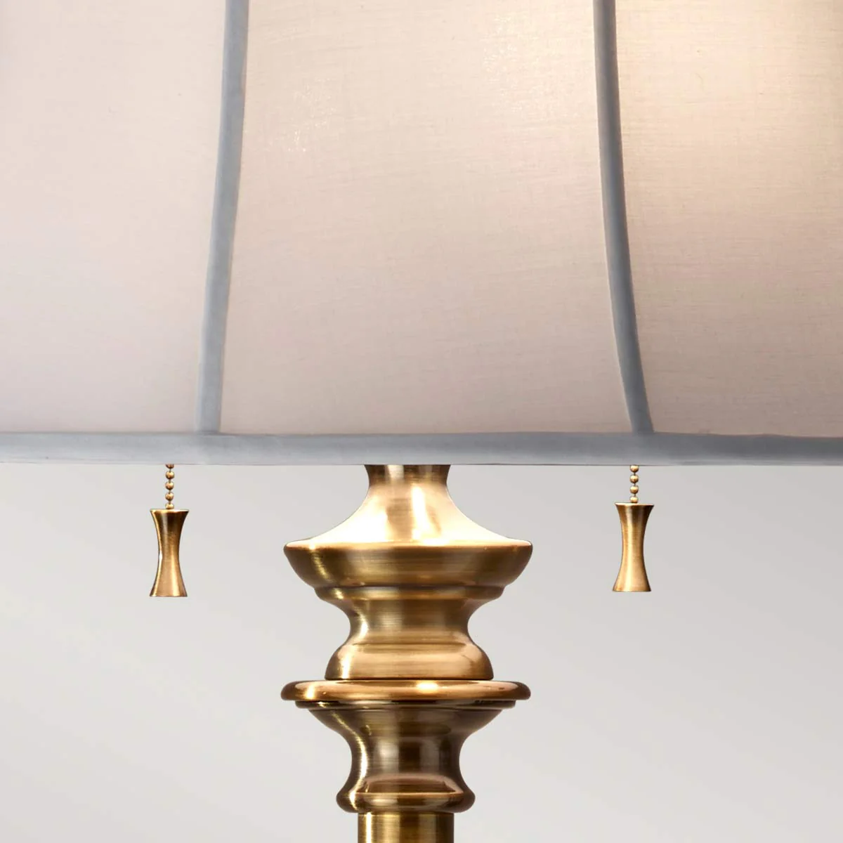 Stateroom 2 Light Floor Lamp - Antique Nickel/Bali Brass with True White Shade E27 - Image 8
