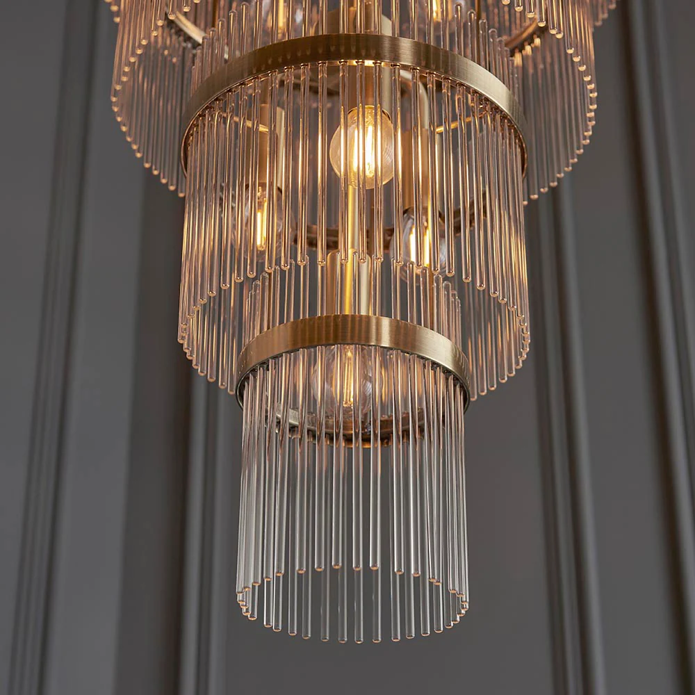 Stefan 21Lt Chandelier - Antique Brass - Image 3