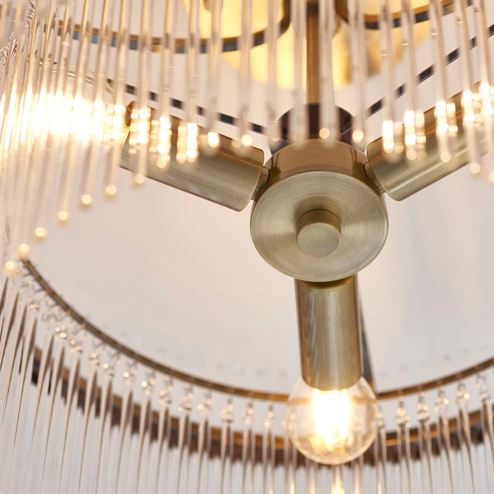 Stefan 3Lt Semi Flush - Antique Brass - Image 2