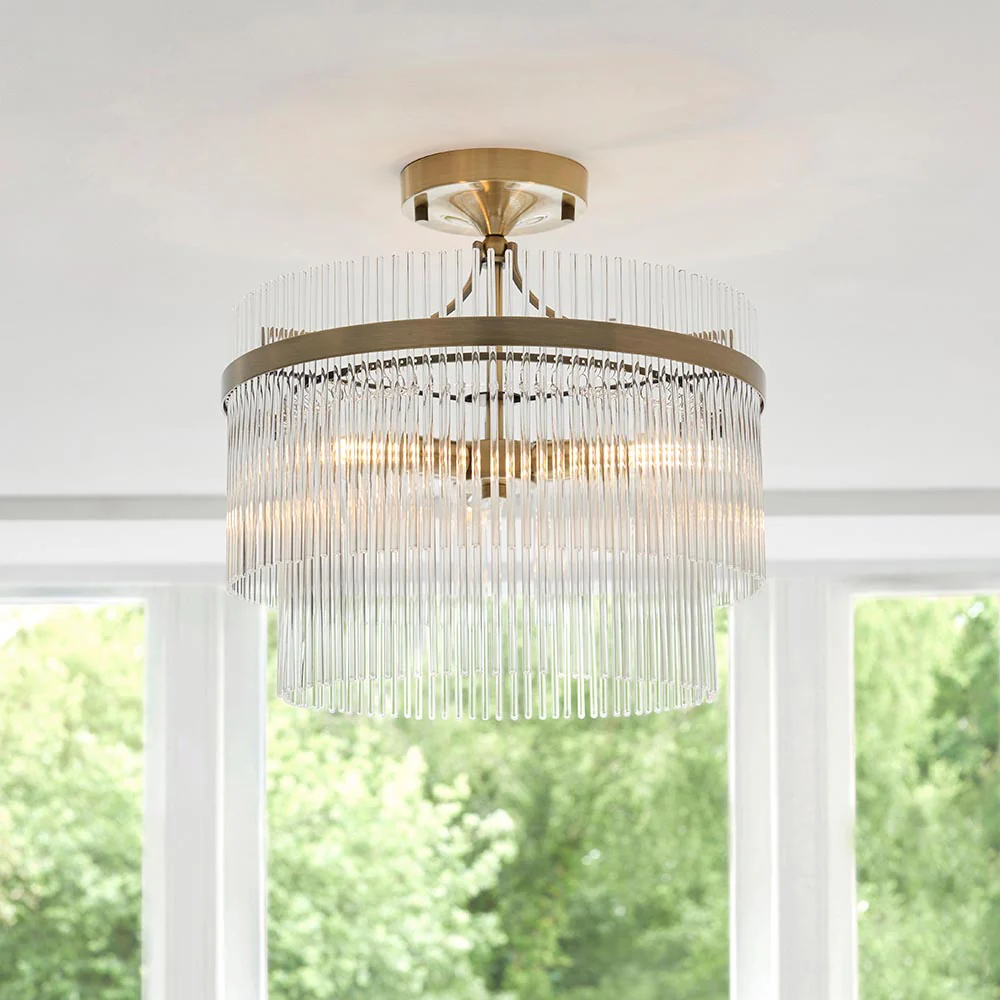 Stefan 3Lt Semi Flush - Antique Brass - Image 3
