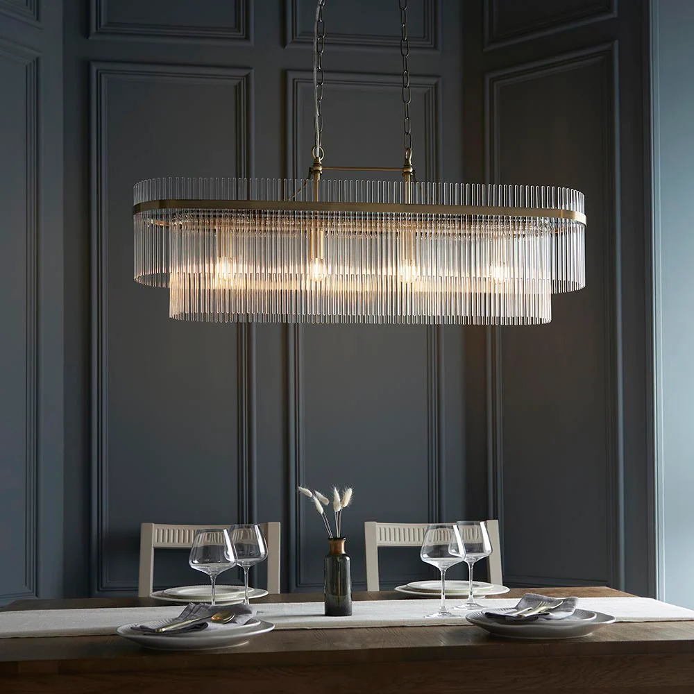Stefan 4Lt Linear Pendant - Antique Brass - Image 4