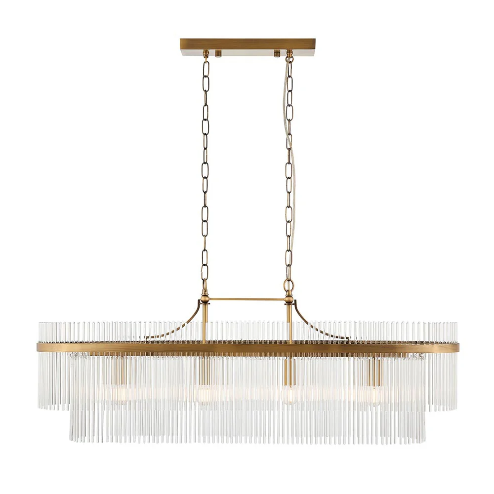 Stefan 4Lt Linear Pendant - Antique Brass - Image 5