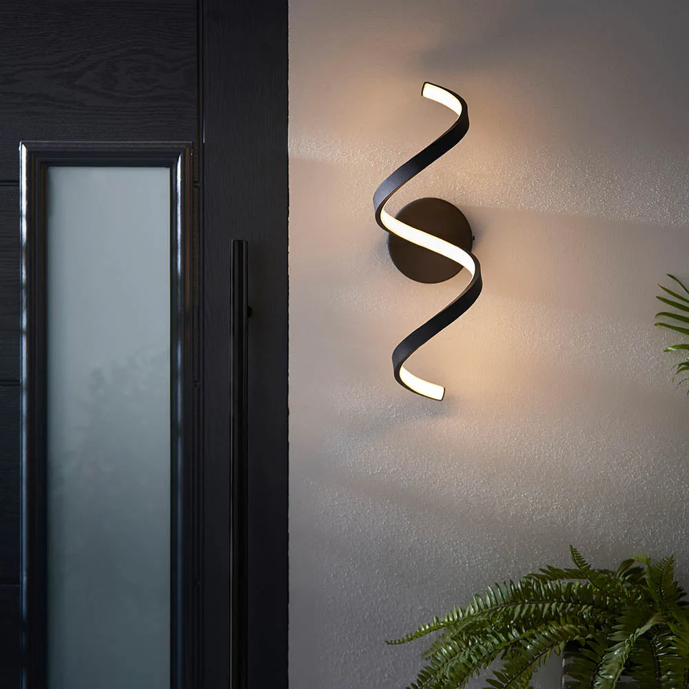Stellaris 1Lt LED Bathroom Wall Lights IP44 - Black - Image 2