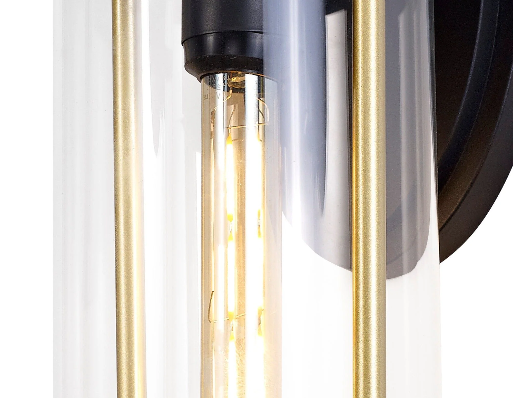 Ster Small/Large Wall Lamp, 1 x E27, Black & Gold/Clear Glass, IP54, 2yrs Warranty - Image 4