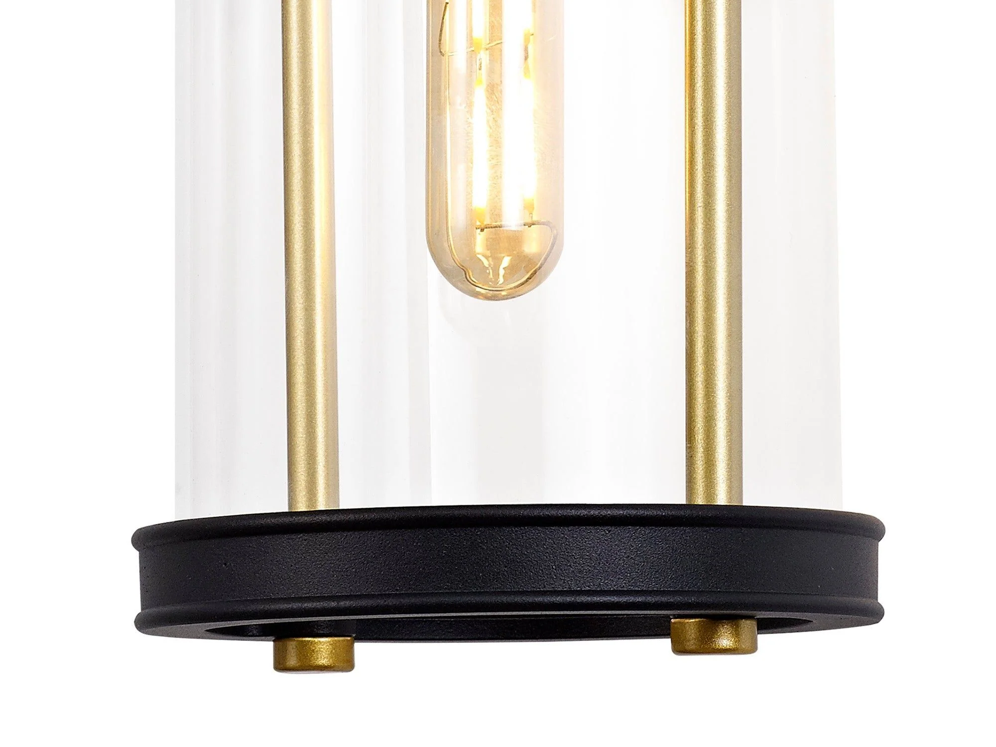Ster Small/Large Wall Lamp, 1 x E27, Black & Gold/Clear Glass, IP54, 2yrs Warranty - Image 5