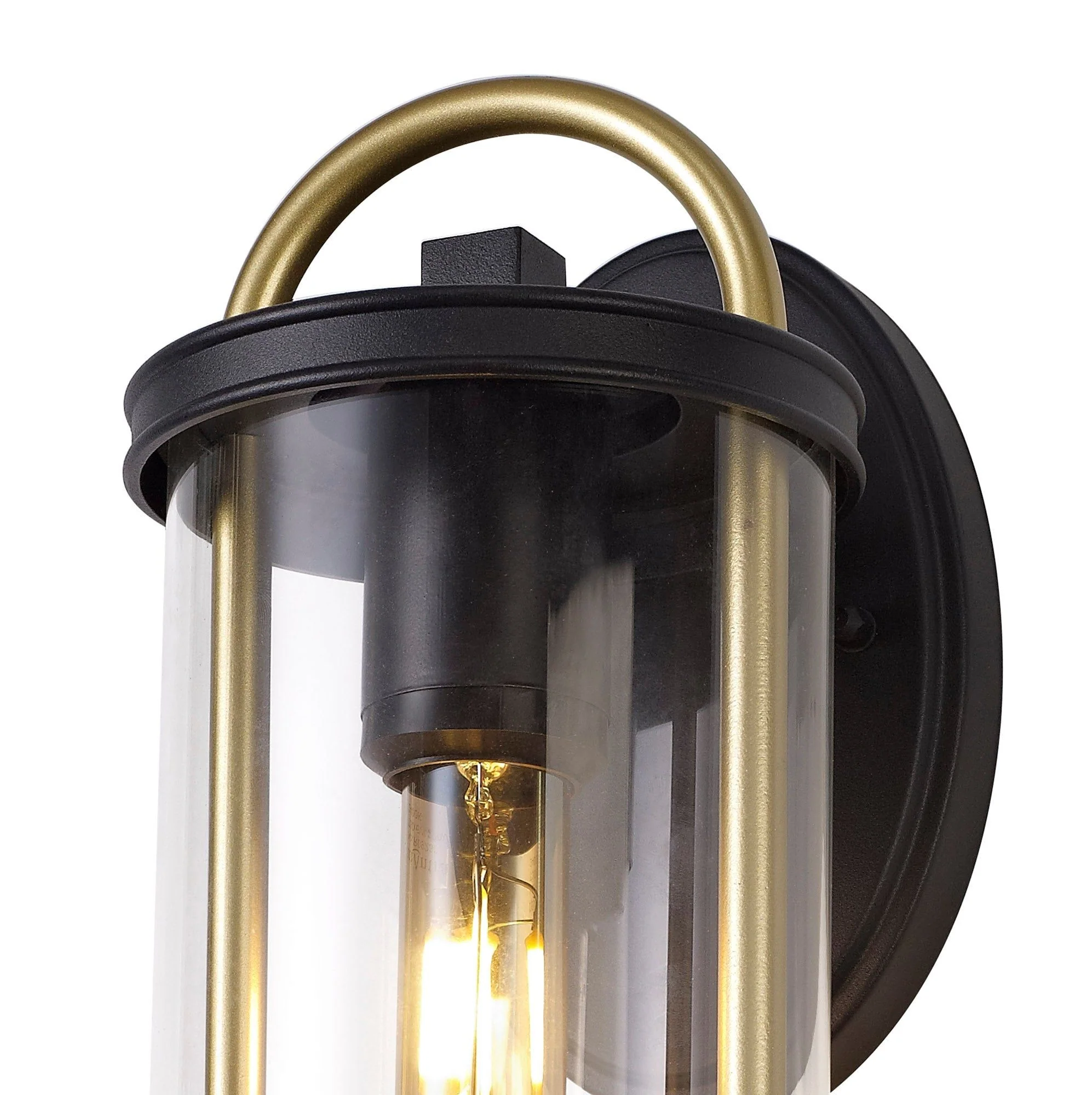 Ster Small/Large Wall Lamp, 1 x E27, Black & Gold/Clear Glass, IP54, 2yrs Warranty - Image 7