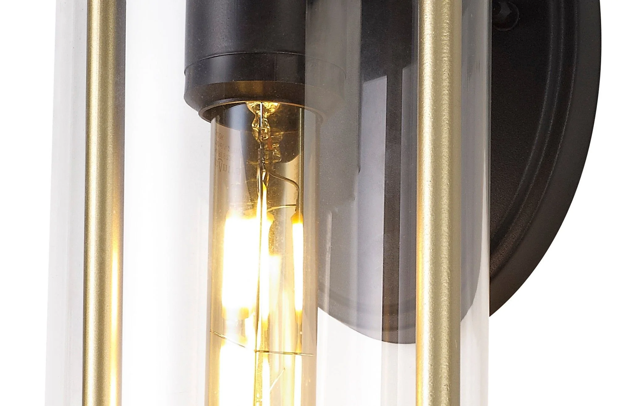 Ster Small/Large Wall Lamp, 1 x E27, Black & Gold/Clear Glass, IP54, 2yrs Warranty - Image 9