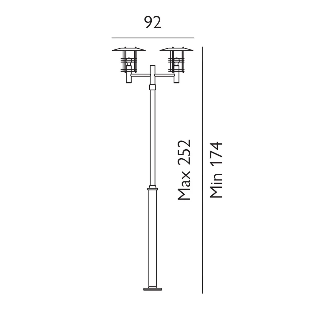 Stockholm 1/2Lt Lamp Post - Black/Galvanised IP54  E27 - Image 21