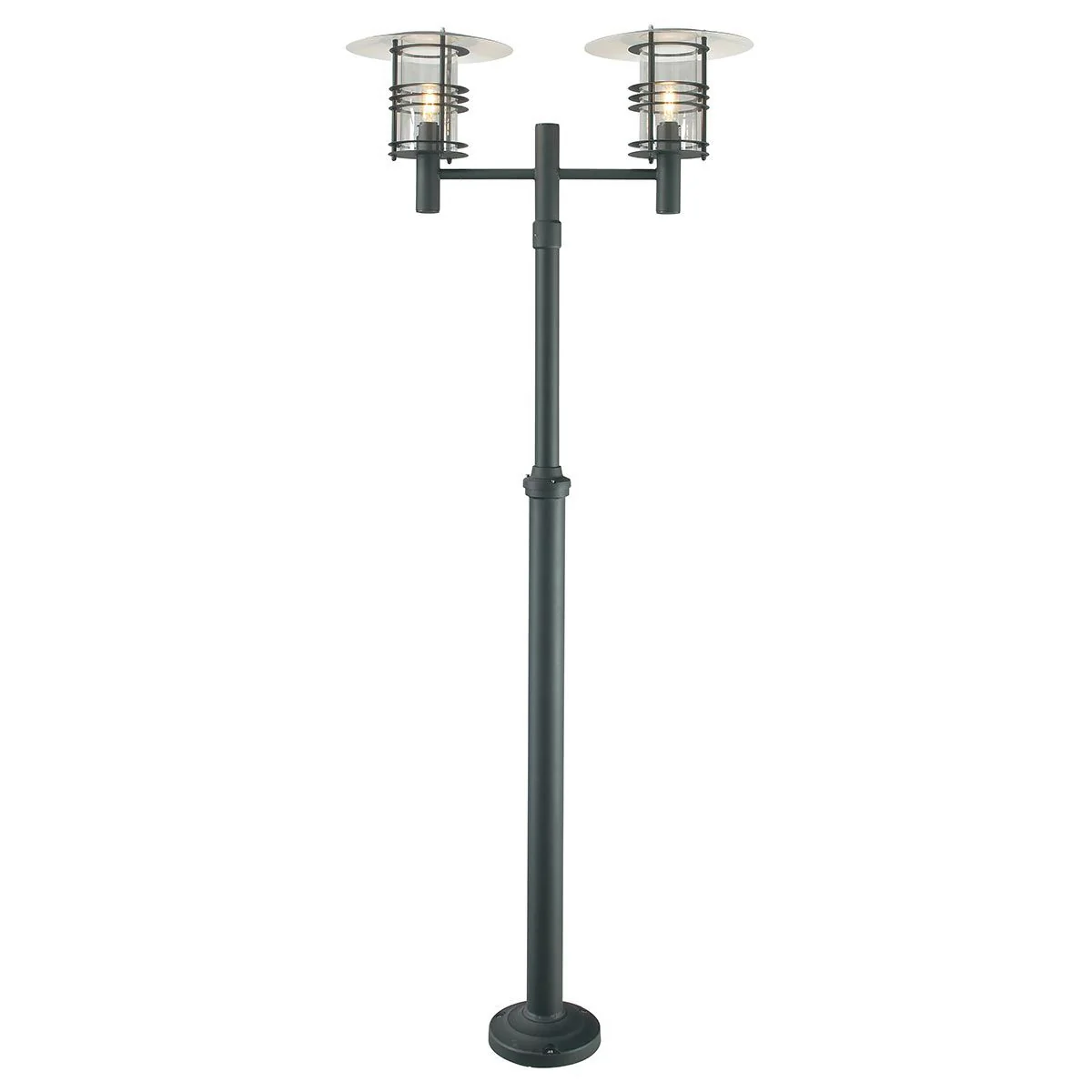 Stockholm 1/2Lt Lamp Post - Black/Galvanised IP54  E27 - Image 3