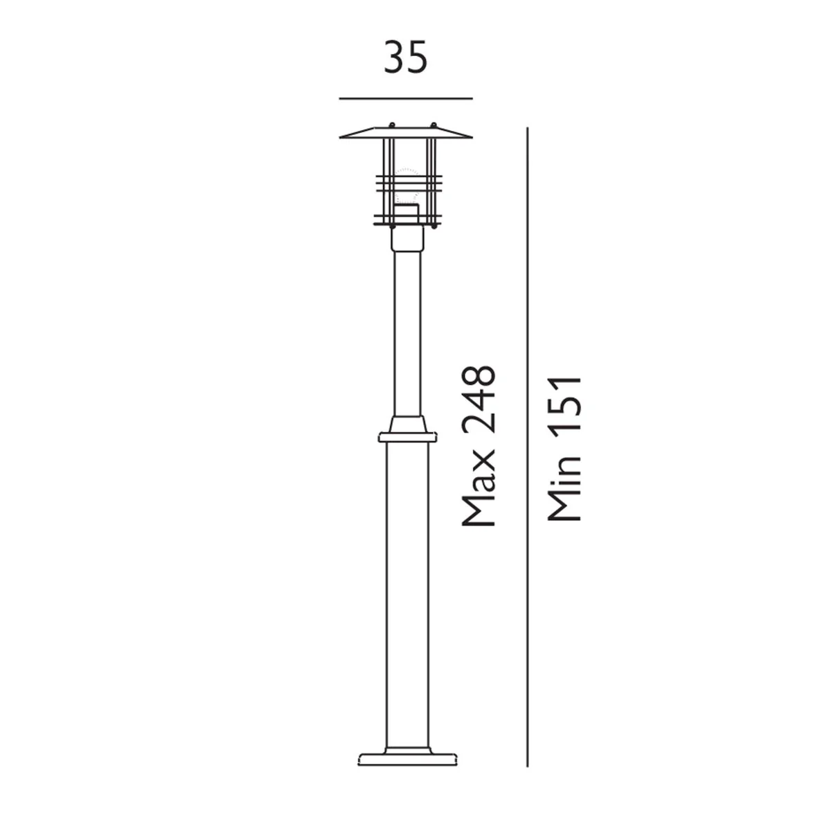 Stockholm 1/2Lt Lamp Post - Black/Galvanised IP54  E27 - Image 8