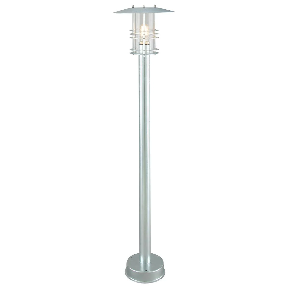 Stockholm 1/3Lt Pillar - Black/Galvanised IP54 E27 - Image 2