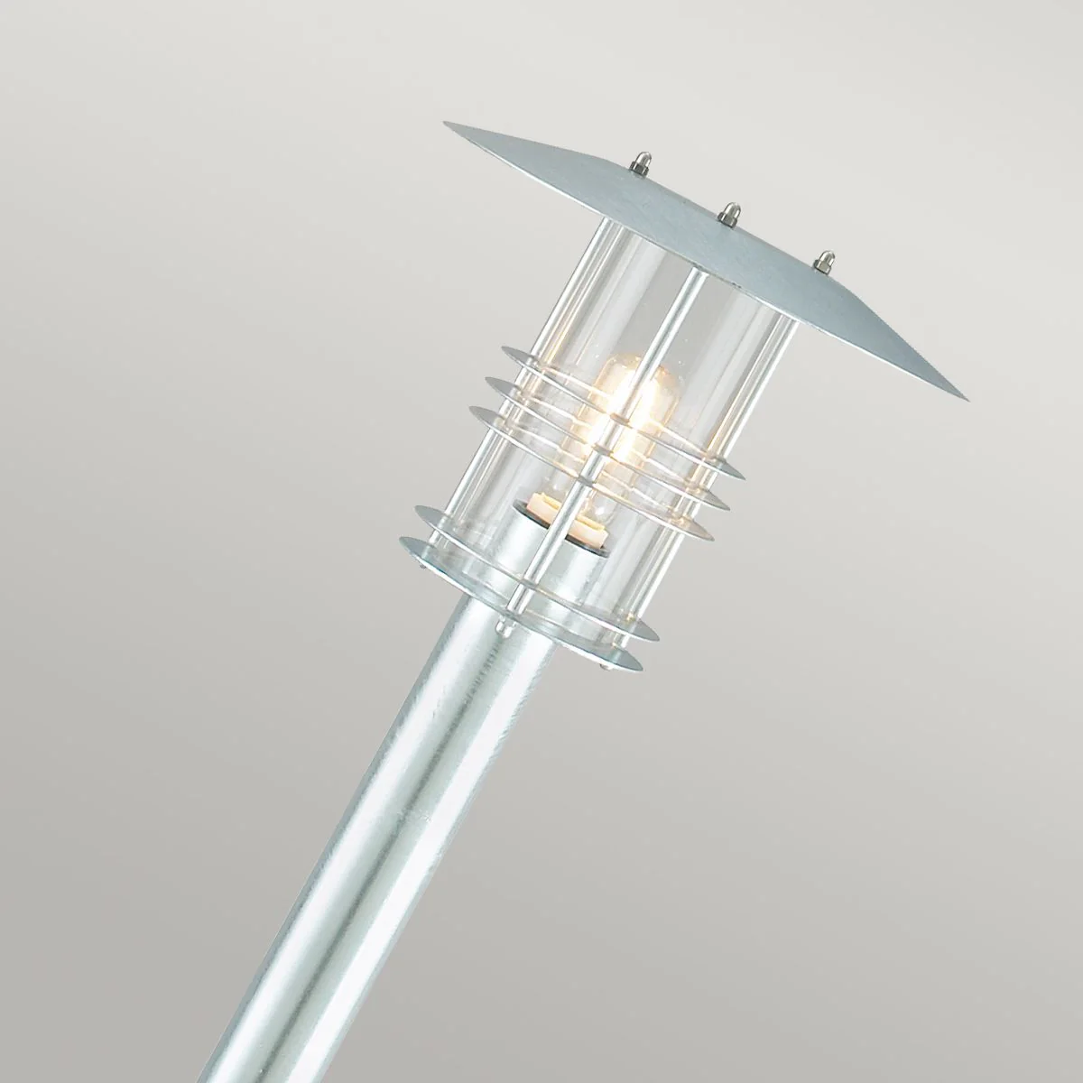 Stockholm 1/3Lt Pillar - Black/Galvanised IP54 E27 - Image 6