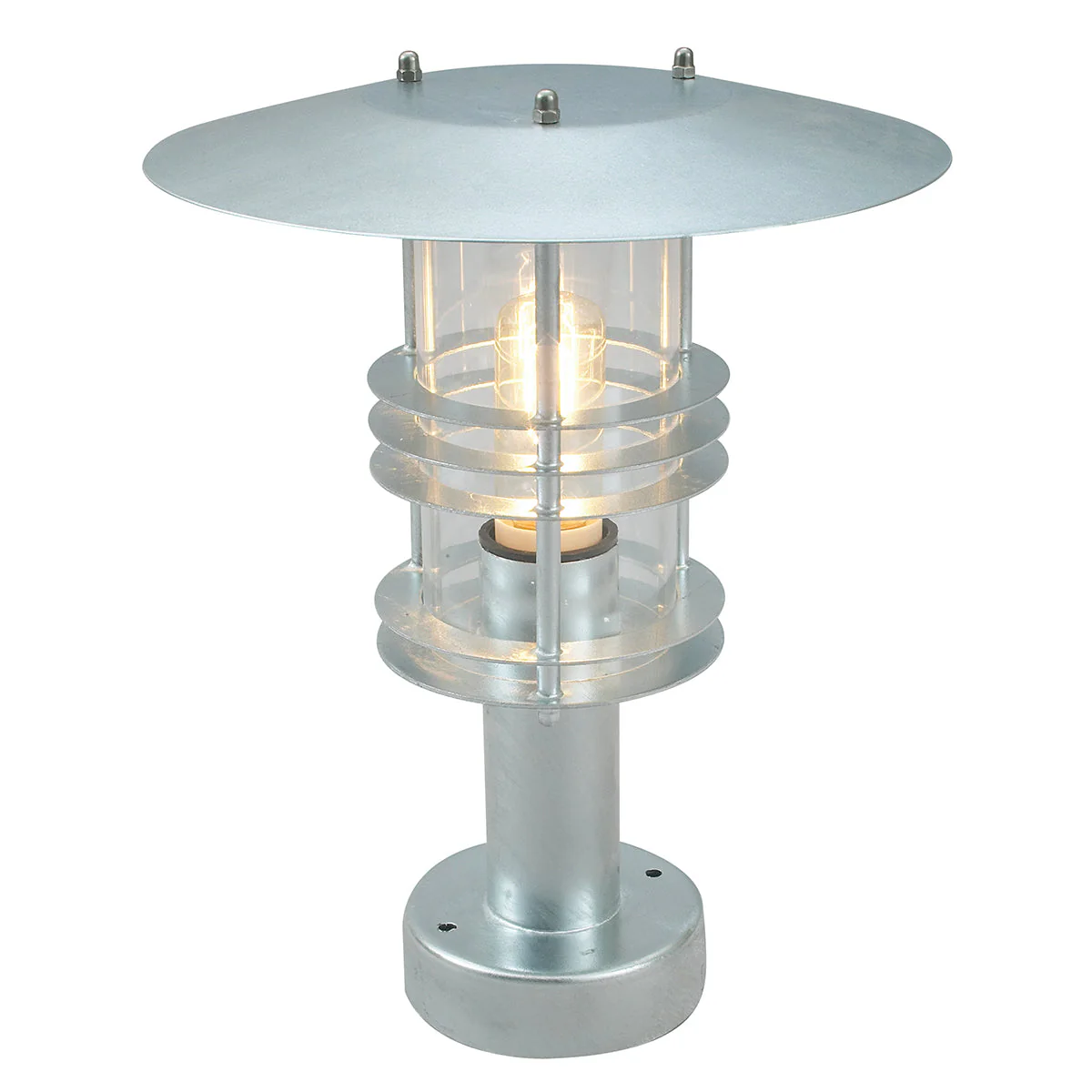 Stockholm 1 Light Pedestal - Black/Galvanised Finish - Image 2