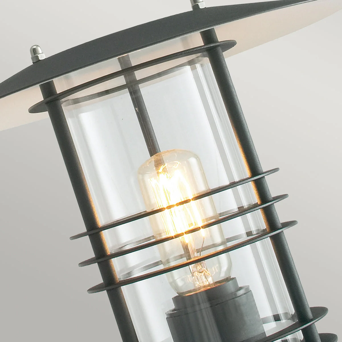 Stockholm 1 Light Small/Large Wall Lantern - Black/Galvanised Finish - Image 2