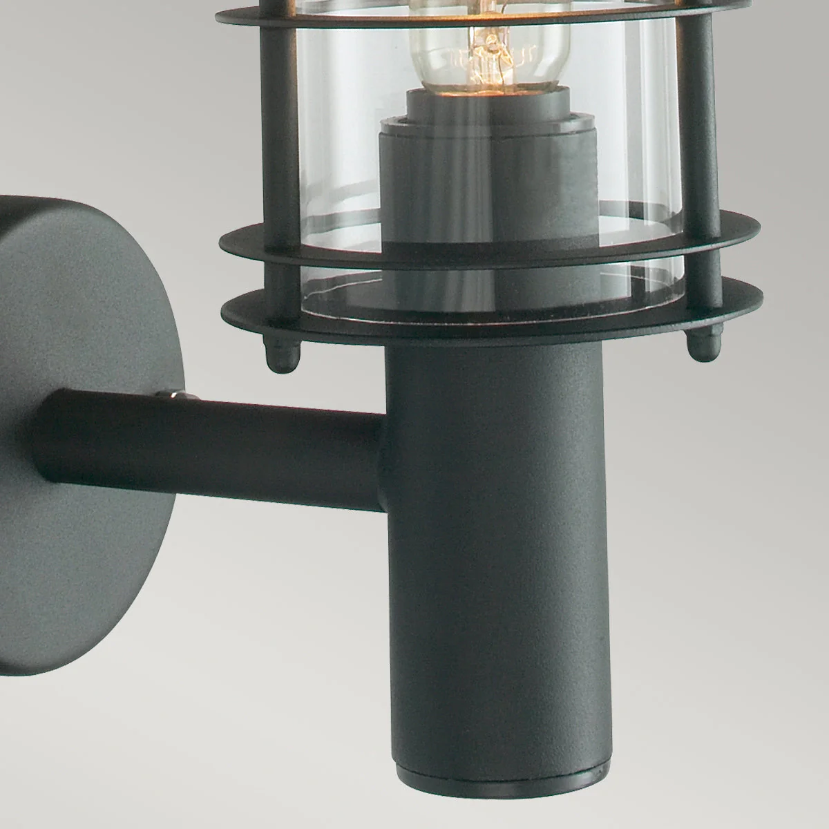 Stockholm 1 Light Small/Large Wall Lantern - Black/Galvanised Finish - Image 3